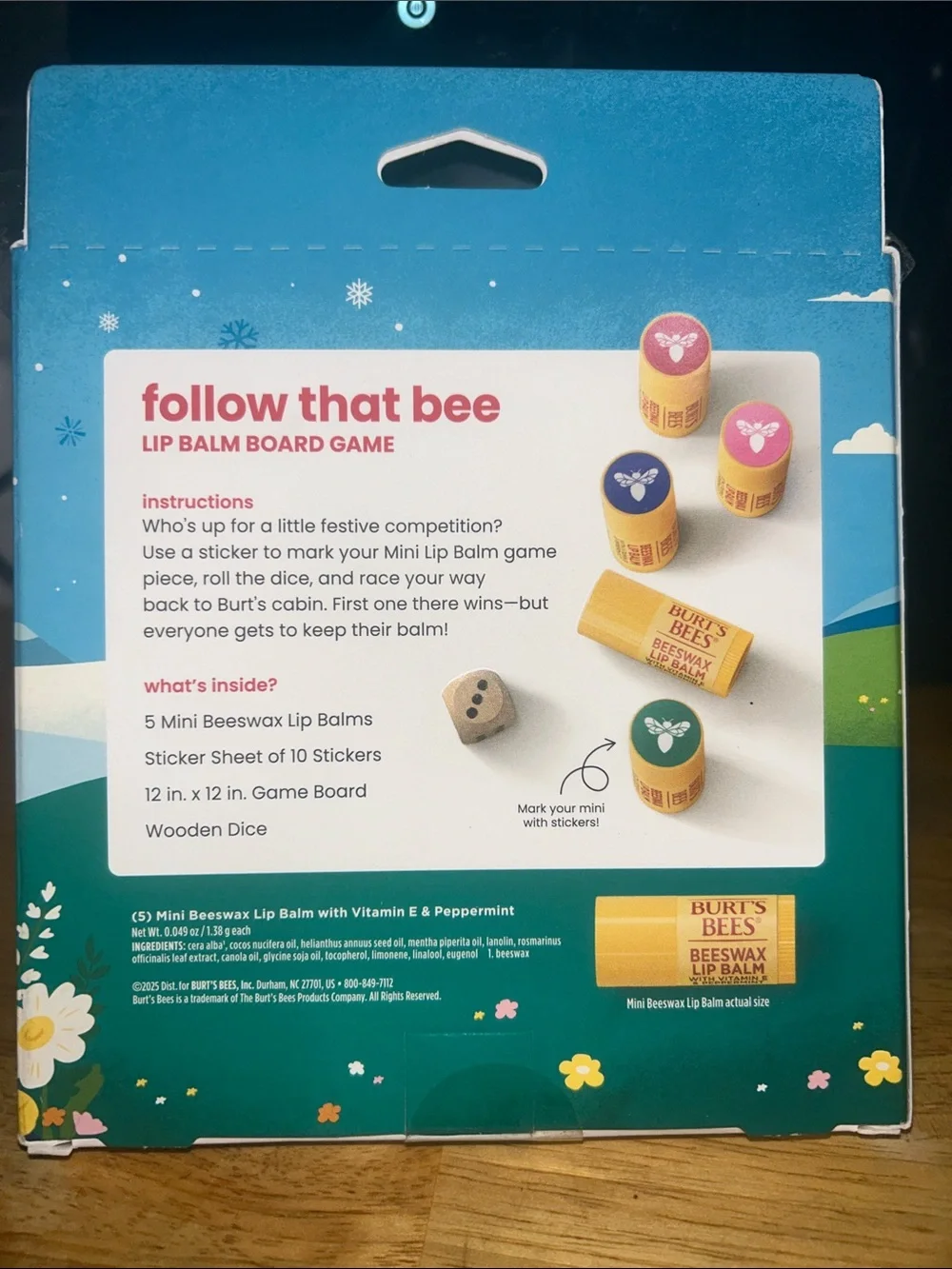 Burt's Bees Follow That Bee Game Box - Yellow & Blue